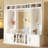 ON-TREND Wide Design Hall Tree With Storage And Bench, 4-IN-1 Multi-Functional Entryway Bench With Coat Rack And Shoe Cubbies, Practical Furniture For Hallway, Black(OLD SKU: SD000025AAB)-1469236478