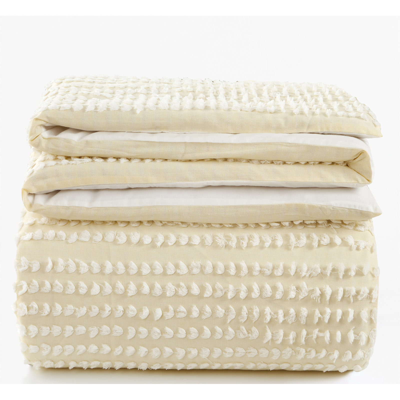 Blinn 100% Cotton Set, Yellow, Queen Duvet Cover + 2 Standard Shams