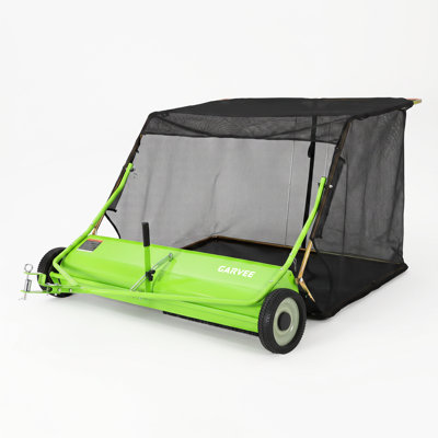 52" Tow-Behind Lawn Sweeper, 33.55 Cu. Ft. Large-Capacity Hopper, Adjustable Brush Height for Lawn & Yard Cleanup