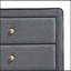 Commode 5 tiroirs rembourrée gris clair