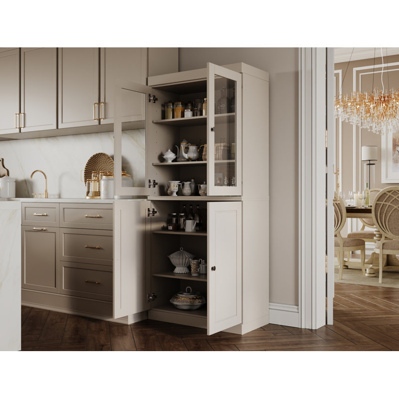 Armoire garde-manger 100% bois massif Kaniesha Palace Imports, Beige
