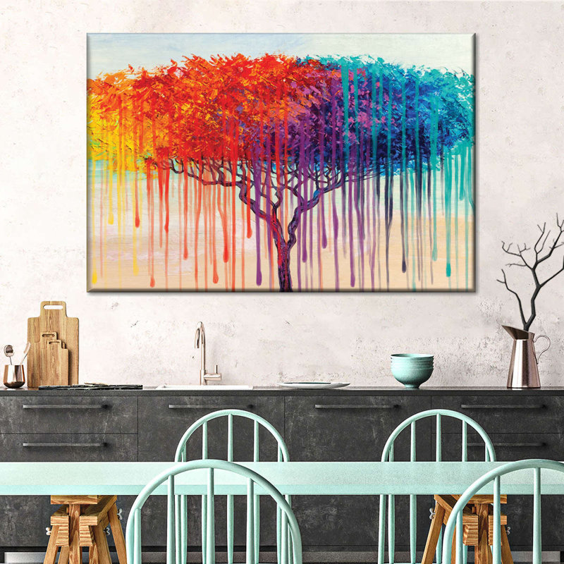 Goutte de peinture Rainbow Tree, H 8 po x l 12 po x P 1 po