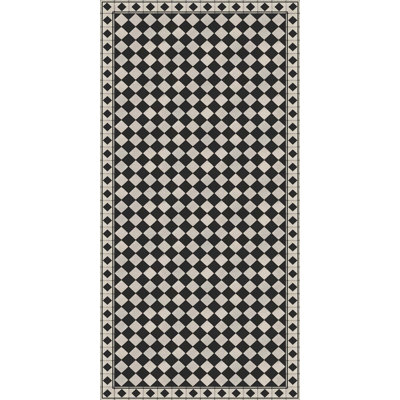 Tapis de cuisine noir Chess