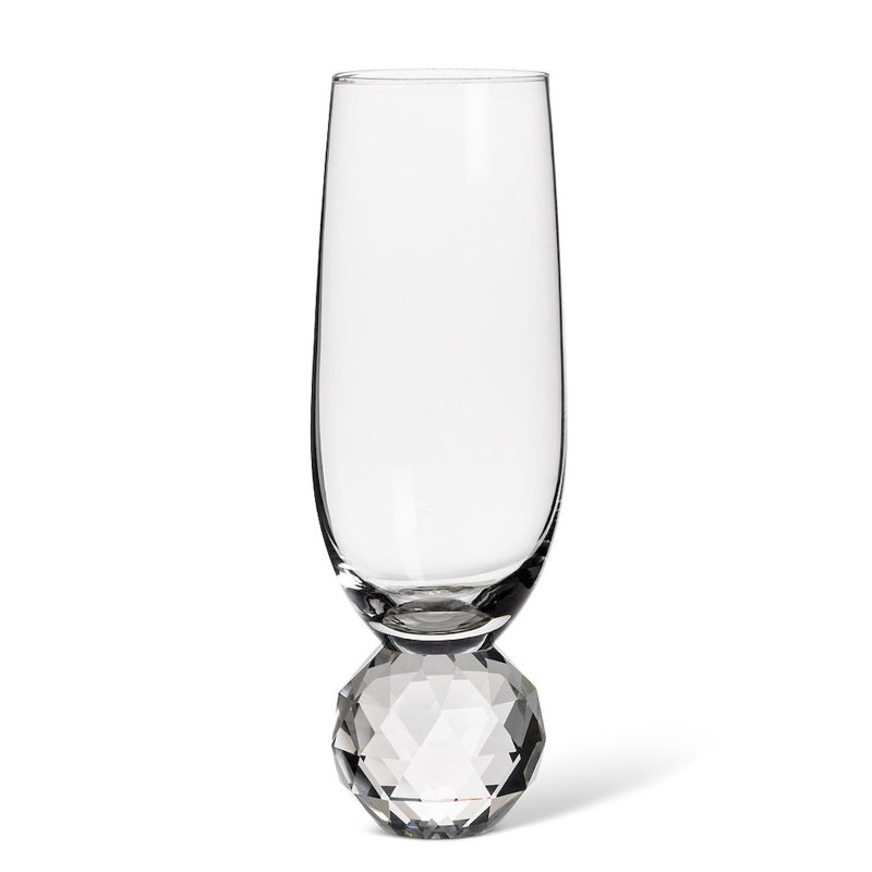 Set Of 4 Diamond Ball Flute Goblet
