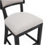 Ensemble de 2 tabourets de comptoir de 26,5 po, tabourets de bar rembourrés à hauteur de comptoir avec dossier confortable, structure en bois d'hévéa, dossier, repose-pieds, tabourets de bar sans accoudoir pour bar personnel, comptoir de cuisine, beige et noir