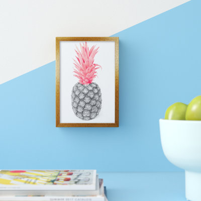 Black And Pink Pineapple Abstract - Print