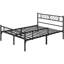 Minimalist Metal Slatted Bed Platform with Arrow Design Headboard-1221195389-1221307251