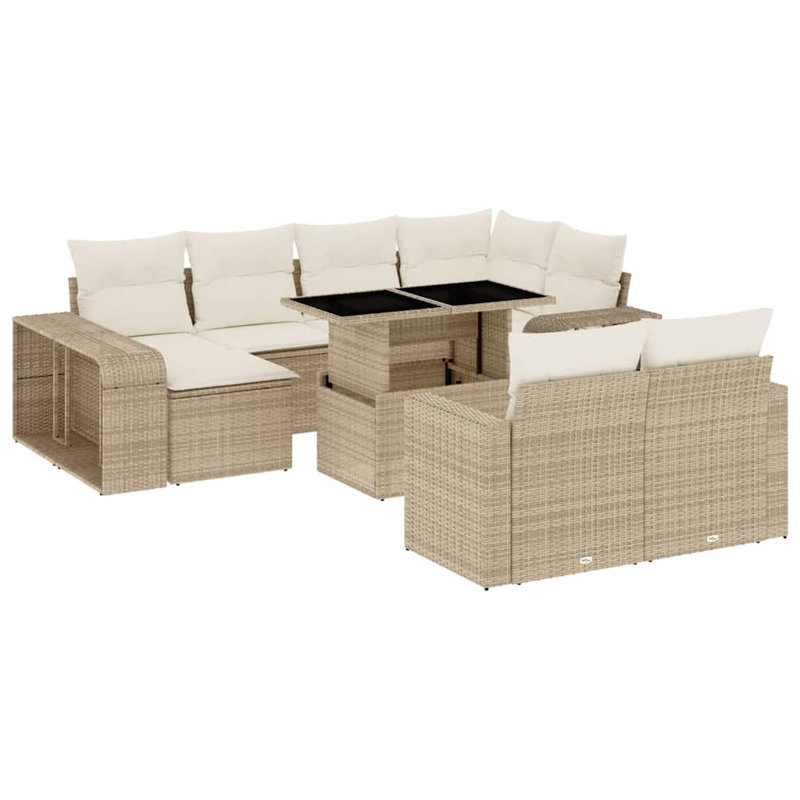 Ensemble de canapé de jardin Vidaxl beige, blanc crème