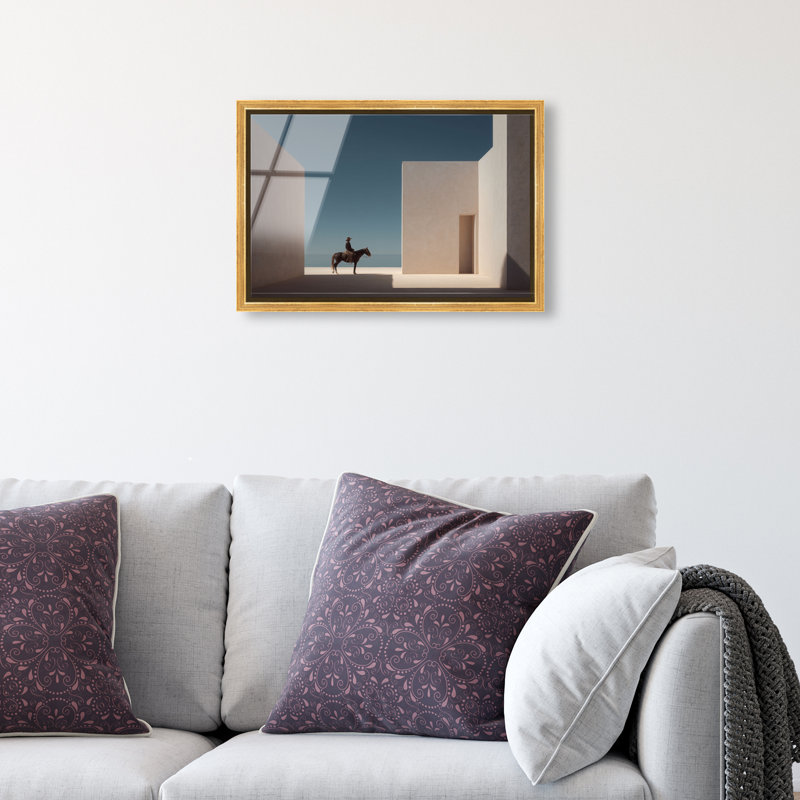 Lone Equestrian I Print by Oliver Gal, 21"H x 31"W, Gold Floater Frame