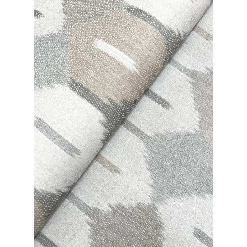 Papier peint Abilene Abricot Ikat, Gris