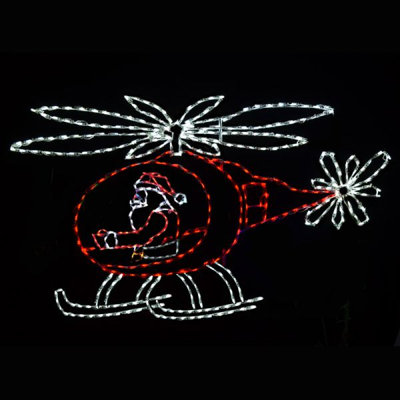 Santa Flying a Helicopter Animated LED Display