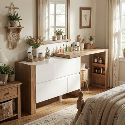 Arya 4 Drawer Dresser With Shelf And Adjustable Table Top