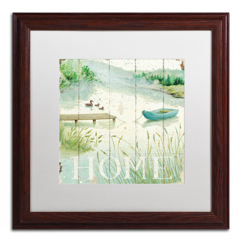 « lakeside i », reproduction d’art encadrée, H 16 po x l 16 po, Cadre noir, Noir