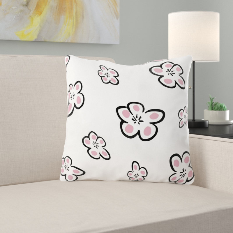 Coussin décoratif prune, Blanc / rose, Intérieur