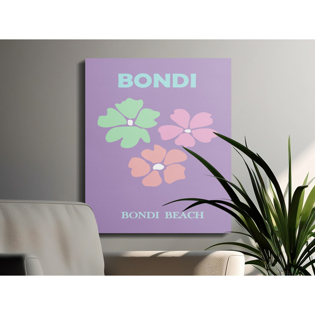 Bondi Beach Canvas Wall Art, Floral Print, Modern Decor, Ready to Hang, Gallery Wrapped, Archival Quality, Statement Piece, Australia