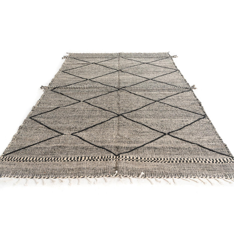 Tapis noir et blanc Noack