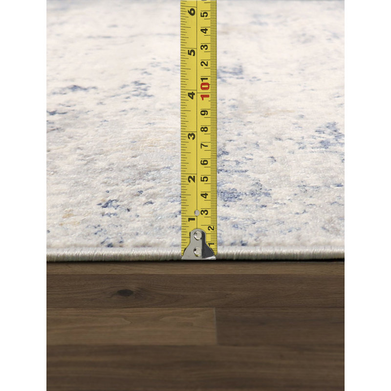 Luxurious Modern Edge 4' x 6' Rectangular Gray Synthetic Rug