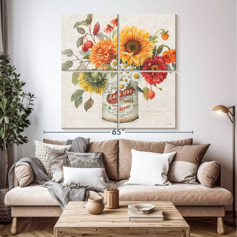 Harnek automne en fleurs III, H 50 po x l 50 po