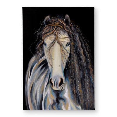 Abstract Horse with Curly Mane - Contemporary Indoor/Outdoor Mat