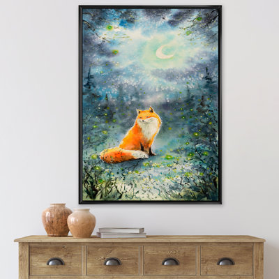 «Fox Over A Night Sky», reproduction sur toile flottante