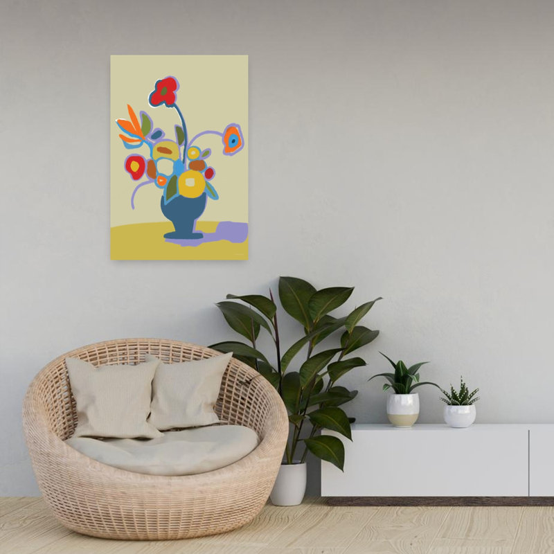 Cheers, art floral abstrait contemporain, H 24 po x l 16 po