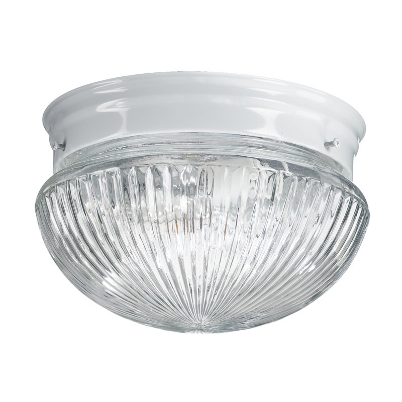 Lujan Glass Flush Mount, 5.5" H x 9.5" W, White