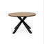 Table de salle à manger d'extérieur, plateau en teck et pieds en métal noir