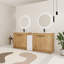 Meuble-lavabo double 84 po avec 5 portes et lavabo en céramique Diandrea et armoire de rangement autoportante blanche-128496224