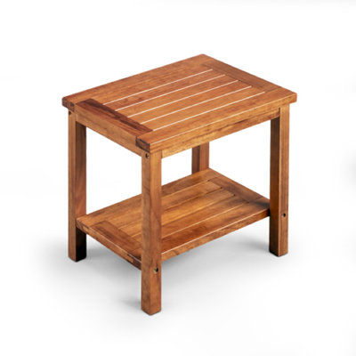 Table d'appoint d'extérieur en bois de peuplier