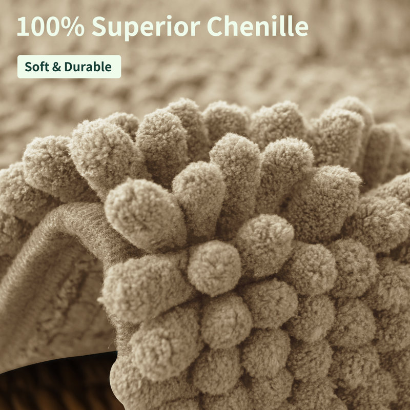 Chenault Soft Chenille Bathroom Rug, 18" W x 48" L, Sand