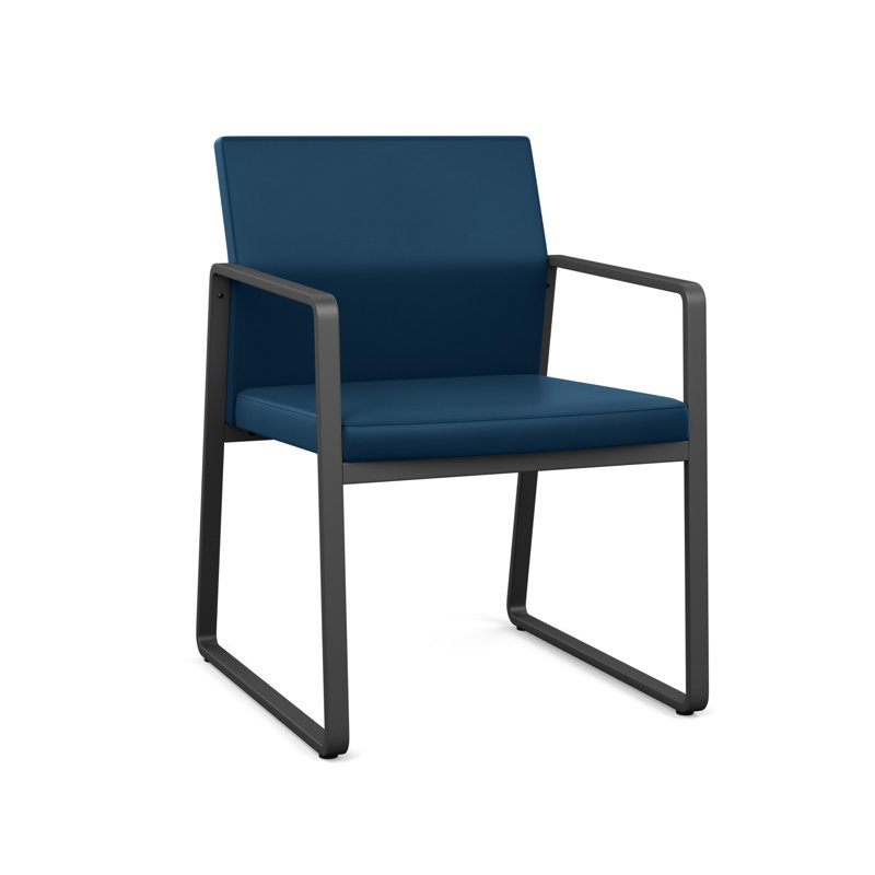 Chaise d'invité Gansett, Anthracite, Vinyle bleu Patriot Plus Imperial