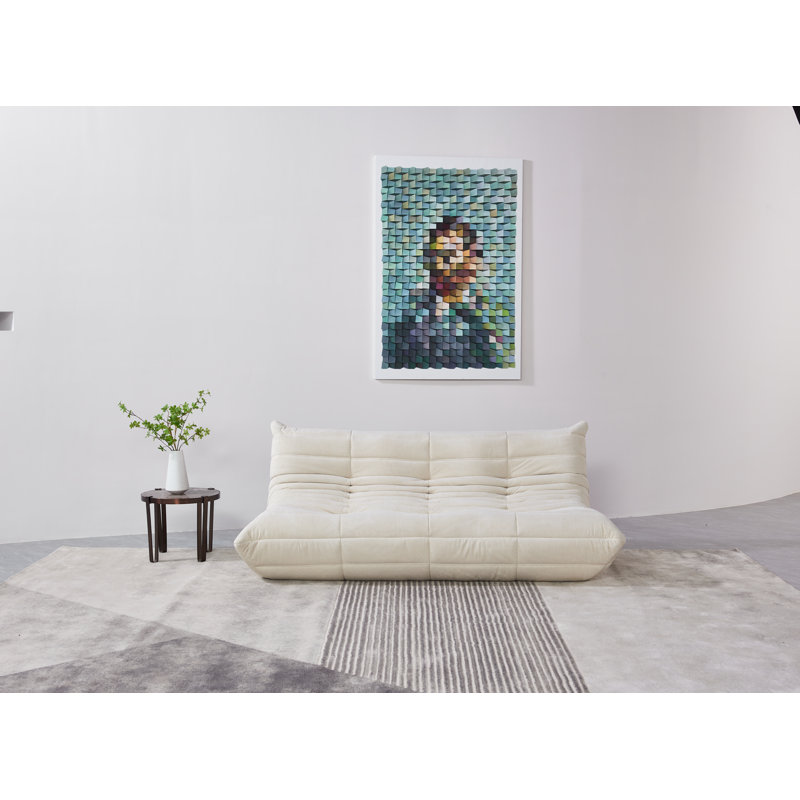 Canapé sans accoudoirs Humira, Velours côtelé beige