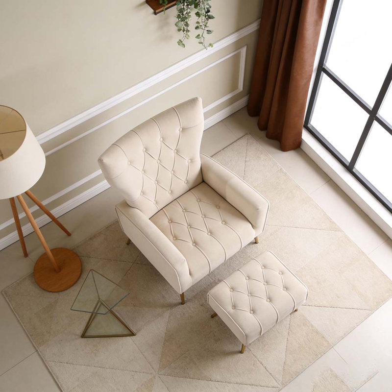 Chaise d'appoint moderne avec repose-pieds
