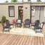 Chaise de salle à manger empilable avec coussins de patio