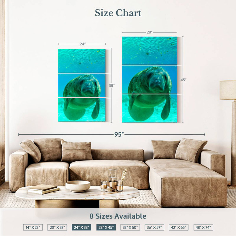 Brampt Swimming Manatee, 38" H x 24" W