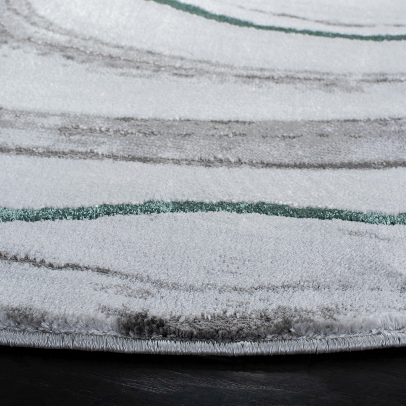 Fluery Performance Abstract Rug, Round 5'3"