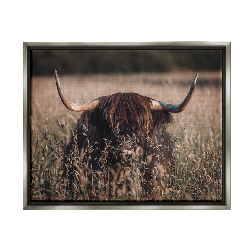Art mural sur toile flottant Union Highland, H 25 po x l 31 po x P 1,7 po, Cadre flottant gris lustré