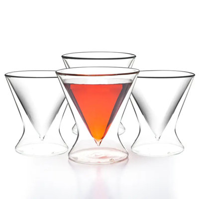 Verres à martini sans pied à double paroi 8 oz