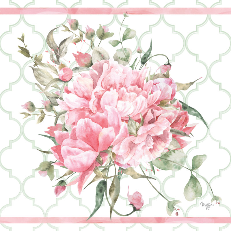 «Pink Bouquet» par Mollie B. - Impression sur toile tendue, H 20 po x l 20 po x P 1,25 po
