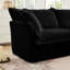 2 avec repose-pieds, tissu velours côtelé, salon élégant noir, 2 places, sièges confortables inclus
