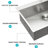 36" Single Bowl Drop - In Kitchen Sink Made From 16 Gauge T304 Stainless Steel, R10 Round Corner To Avoid Rust, X Shaped Water Guide, Coating And Pad Steel 36 X 22 9 Inch Topmount Sink, Guide For