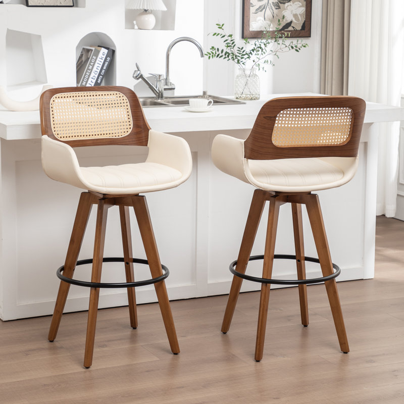 Derek Swivel Bar Stool, Beige, Counter Stool (68.6cm Seat Height)
