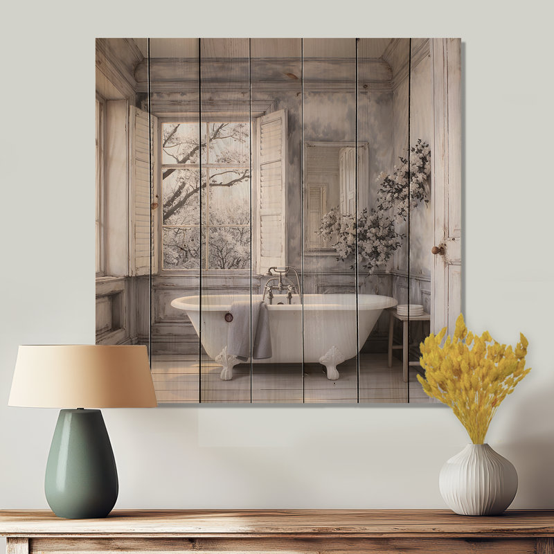 Impression sur bois naturel Sheadon Farmhouse Charm II, H 35 po x l 35 po x P 0,78 po