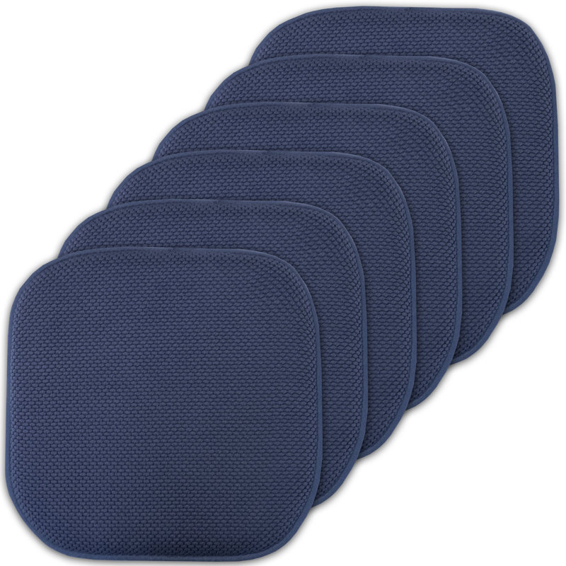 Coussins de chaise antidérapants Honeycomb, Marine, Paquet de 6