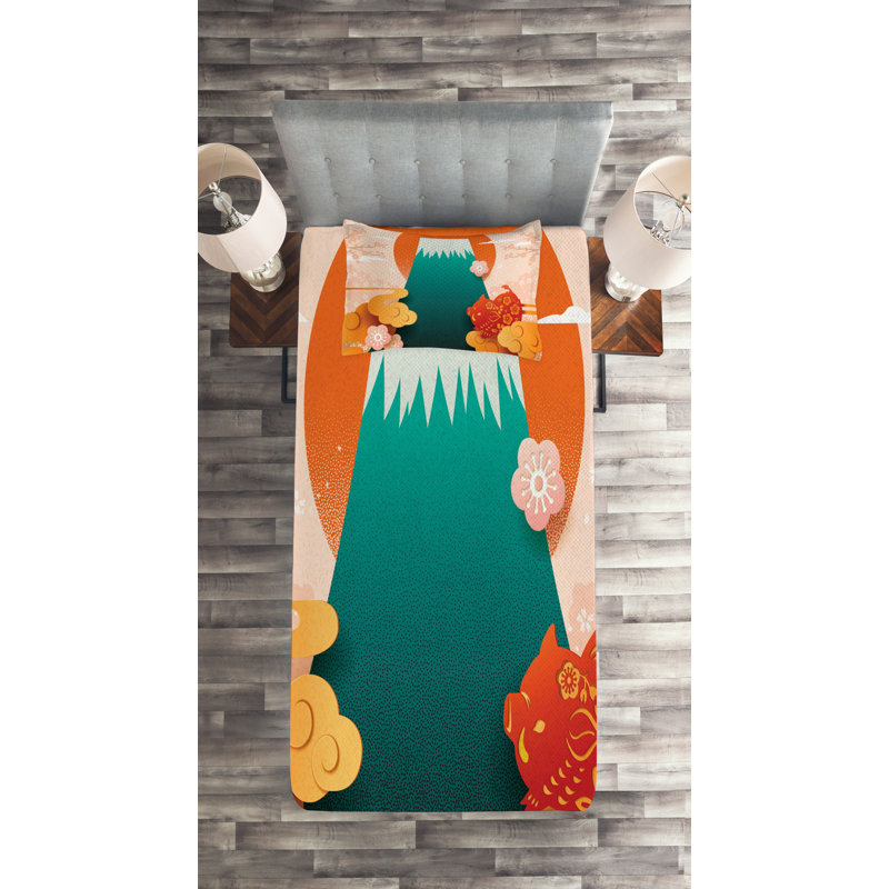 Eclectic Polyester Coverlet, Twin Bedspread + 1 Sham