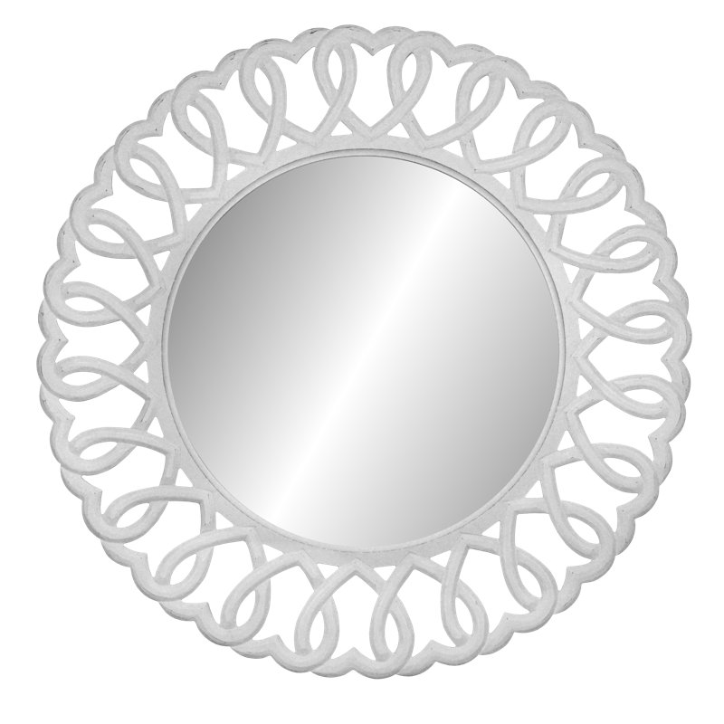Circee Solid Wood Flat Wall Mirror, White