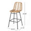 Outdoor 2 - Style contemporain, bords arrondis, longue durée, structure en fer noir de 2 tabourets de bar, lignes épurées, siège de 28,75 pouces