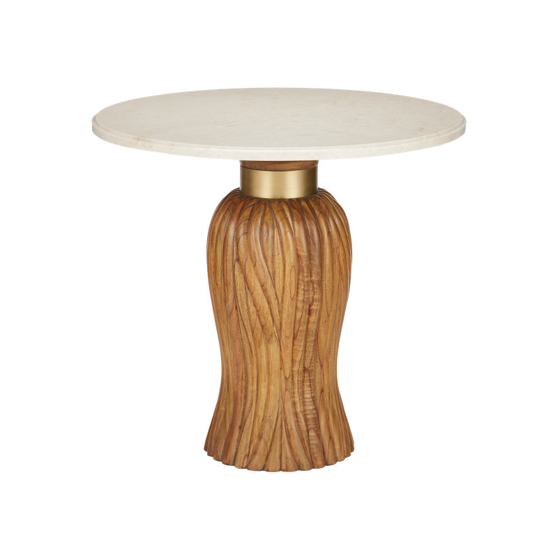 Tassel Marble End Table, 30.5" H x 32" W x 32" D