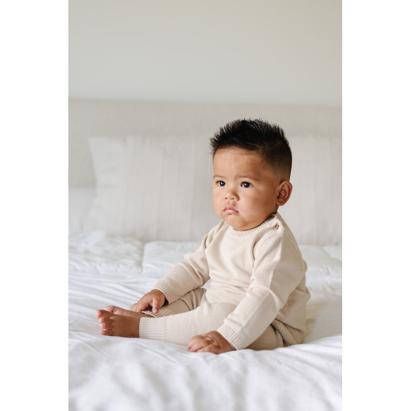 Heirloom Cotton Knit Receiving Blankets, Tan