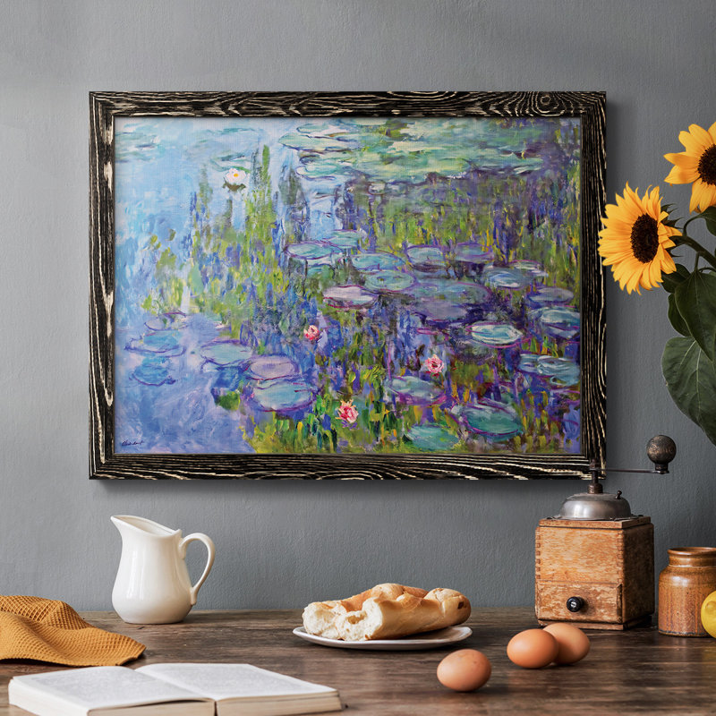Nymphéas, 1914, impression sur toile encadrée, Noir, H 28 po x l 42 po x P 1,5 po